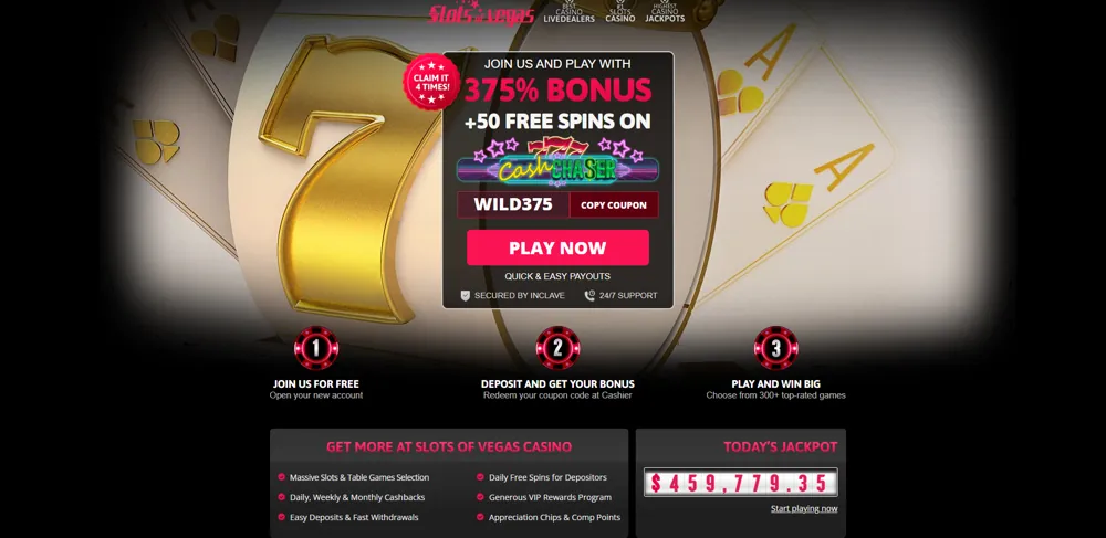 Slots of Vegas casino homepage